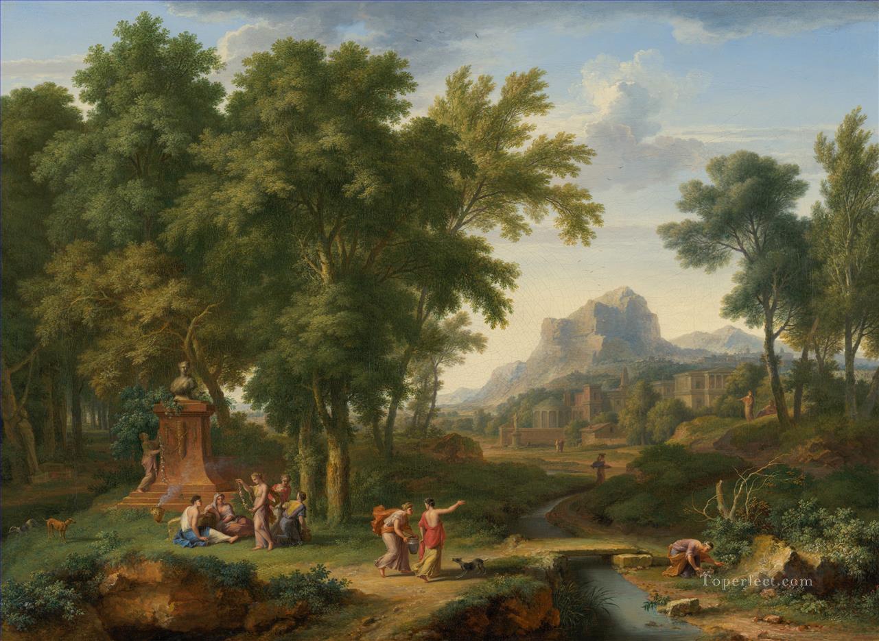 Arcadian landscape with a bust of Flora Jan van Huysum Oil Paintings